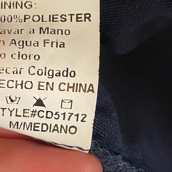 Blue & Black Velvet Flowers Deep V Neckline Dress - Picture 6 of 6